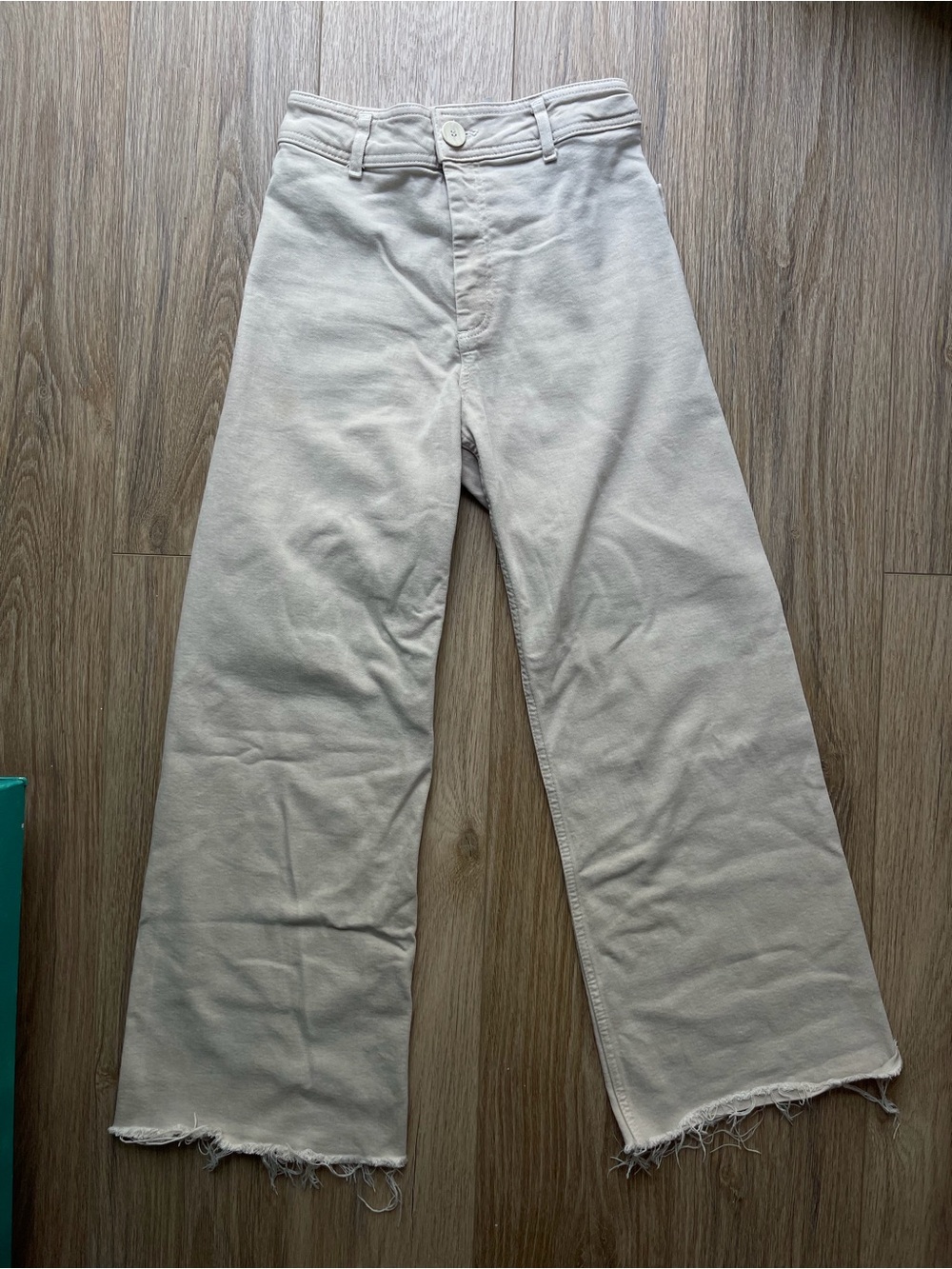 Zara Women's Marine Straight High Rise Beige Jeans
